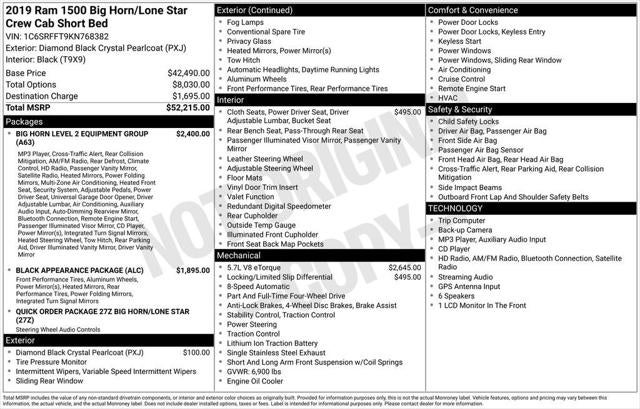 2019 RAM 1500 Big Horn/Lone Star Crew Cab 4x4 5'7' Box