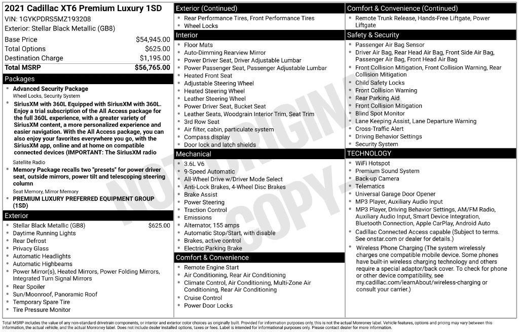 2021 Cadillac XT6 Premium Luxury