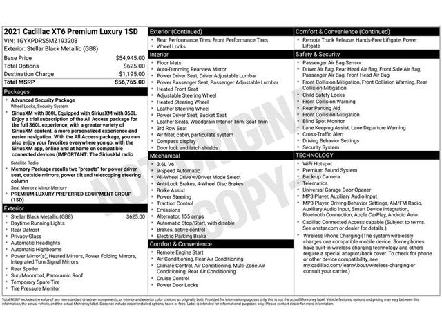 2021 Cadillac XT6 Premium Luxury