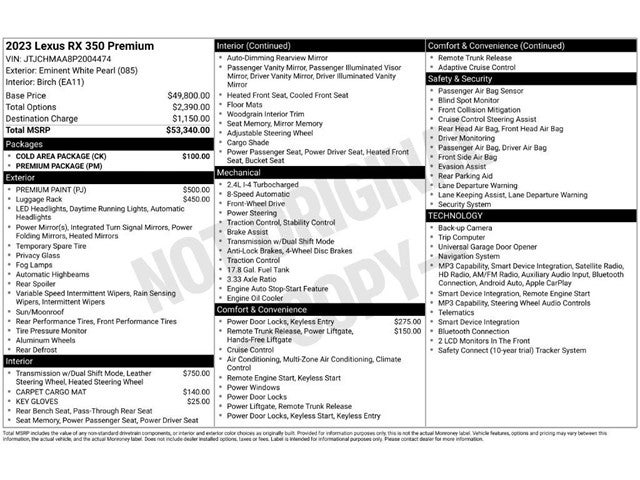 2023 Lexus RX 350 Premium