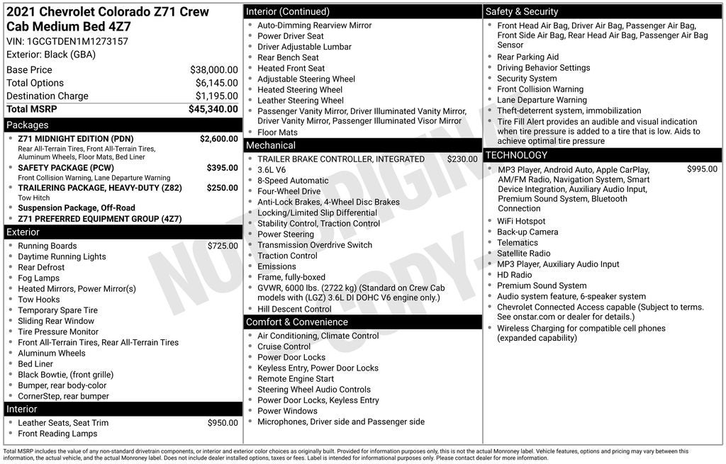 2021 Chevrolet Colorado Z71
