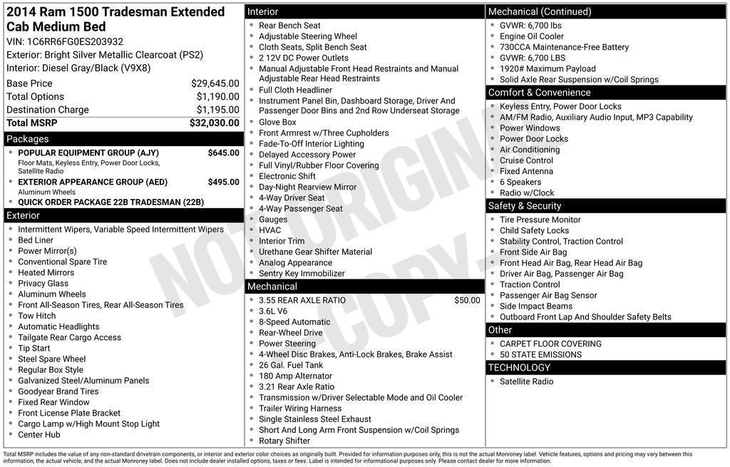2014 RAM 1500 Tradesman