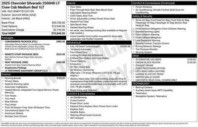 2025 Chevrolet Silverado 2500HD 4WD Crew Cab Standard Bed LT