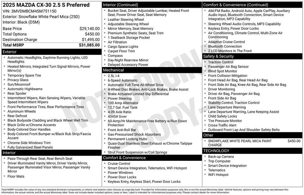 2025 Mazda Mazda CX-30 2.5 S Preferred Package