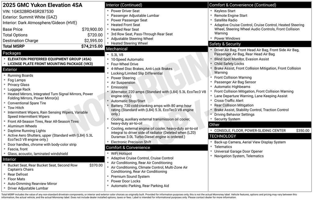 2025 GMC Yukon Elevation