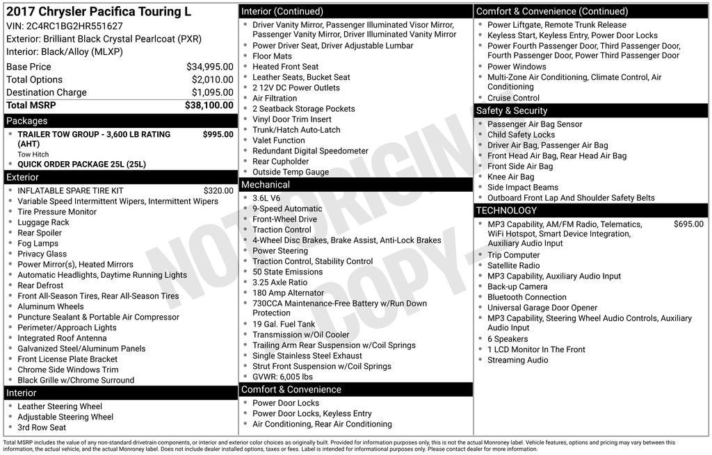 2017 Chrysler Pacifica Touring-L