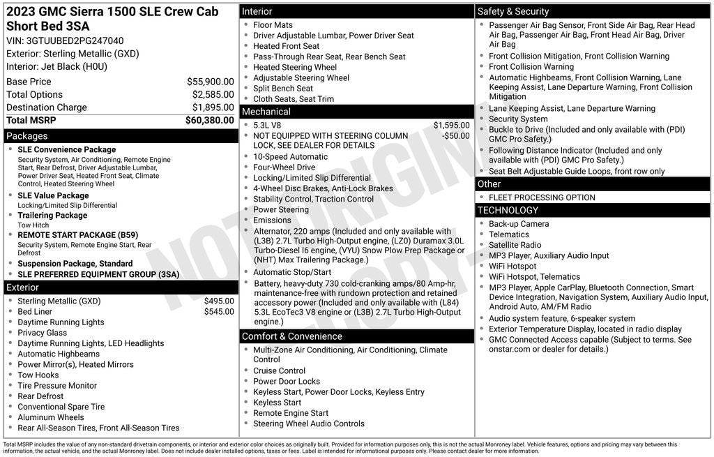 2023 GMC Sierra 1500 SLE