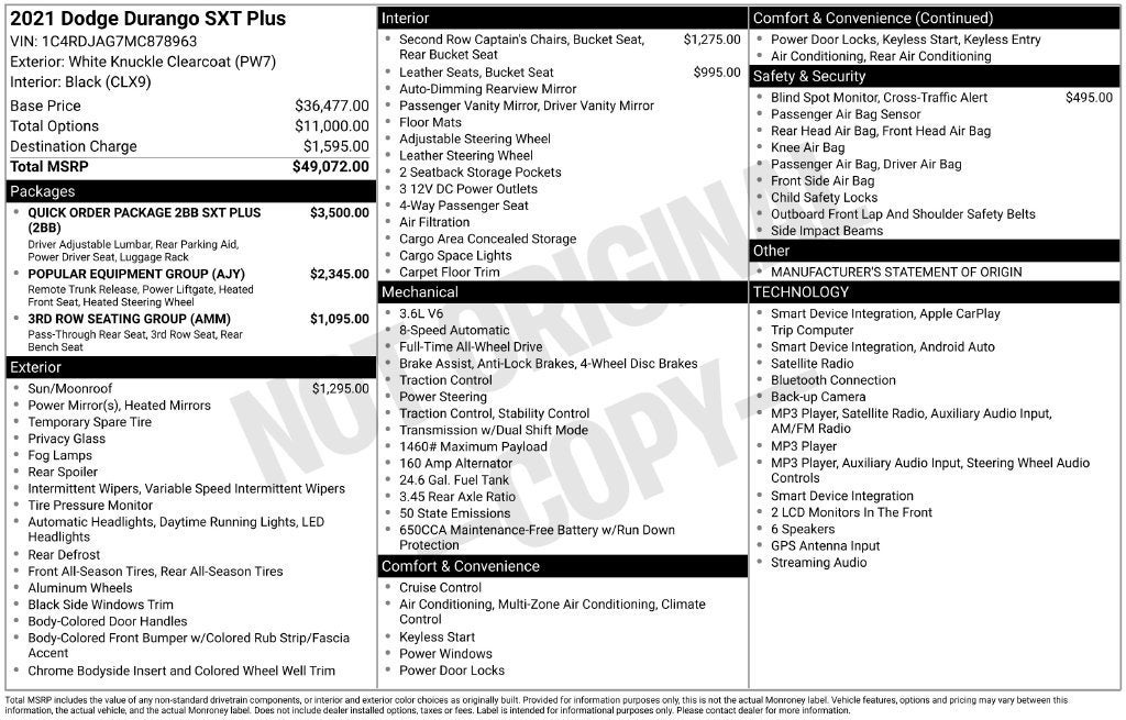 2021 Dodge Durango SXT Plus