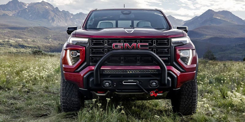 2026 red GMC Canyon with front view