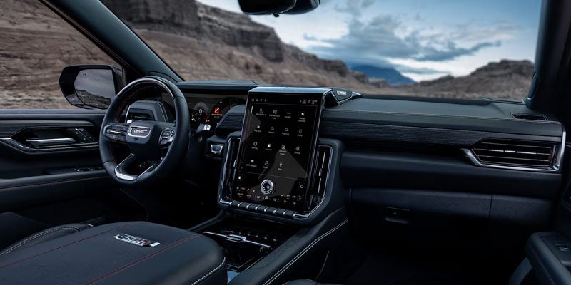 Cockpit and driver view in 2026 GMC Yukon