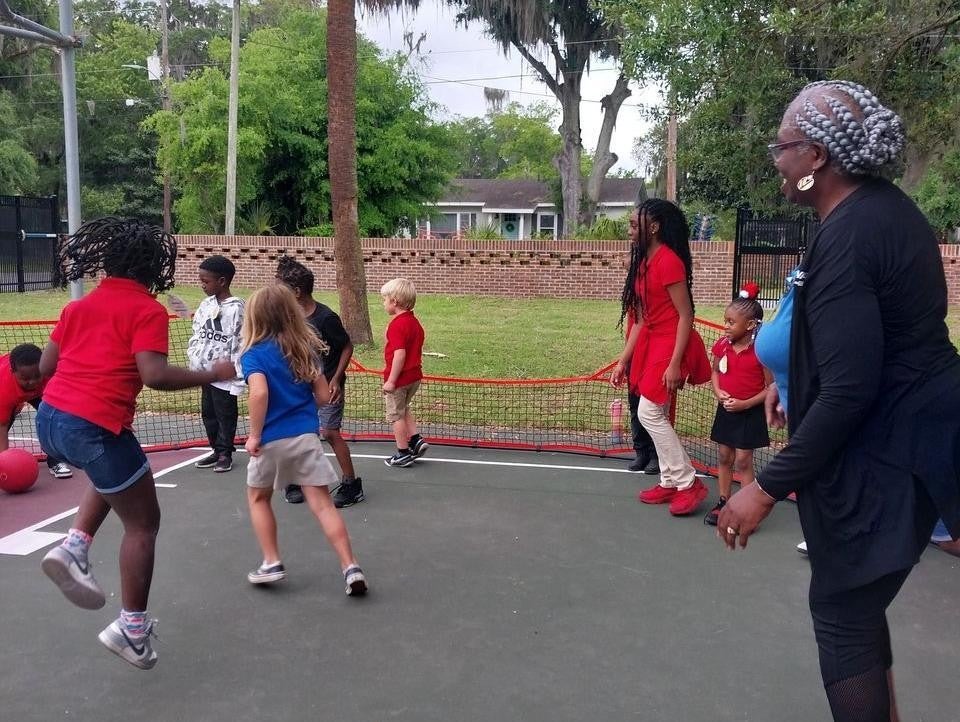 Kids playing GaGa ball
